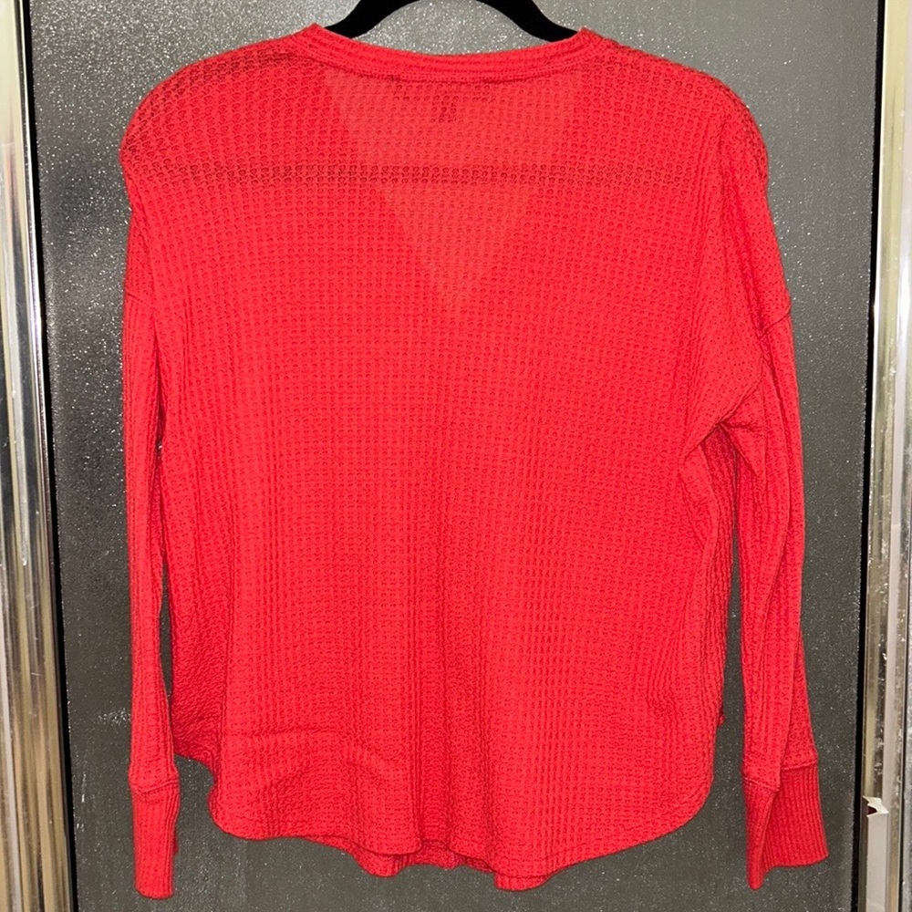 🟪Firm Price🟪 Tommy Hilfiger Tie-Hem V-Neck orange Top - Picture 7 of 17